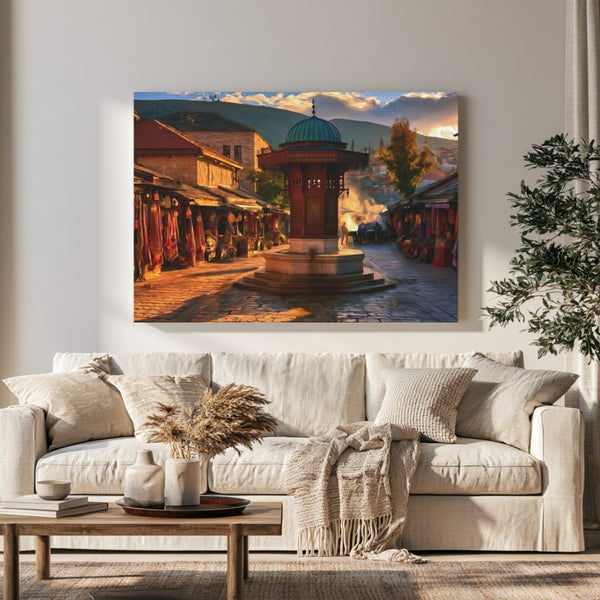 Sarajevo, Bosnia and Herzegovina | Sebilj Fountain, Baščaršija Square | Original Series Gallery Canvas