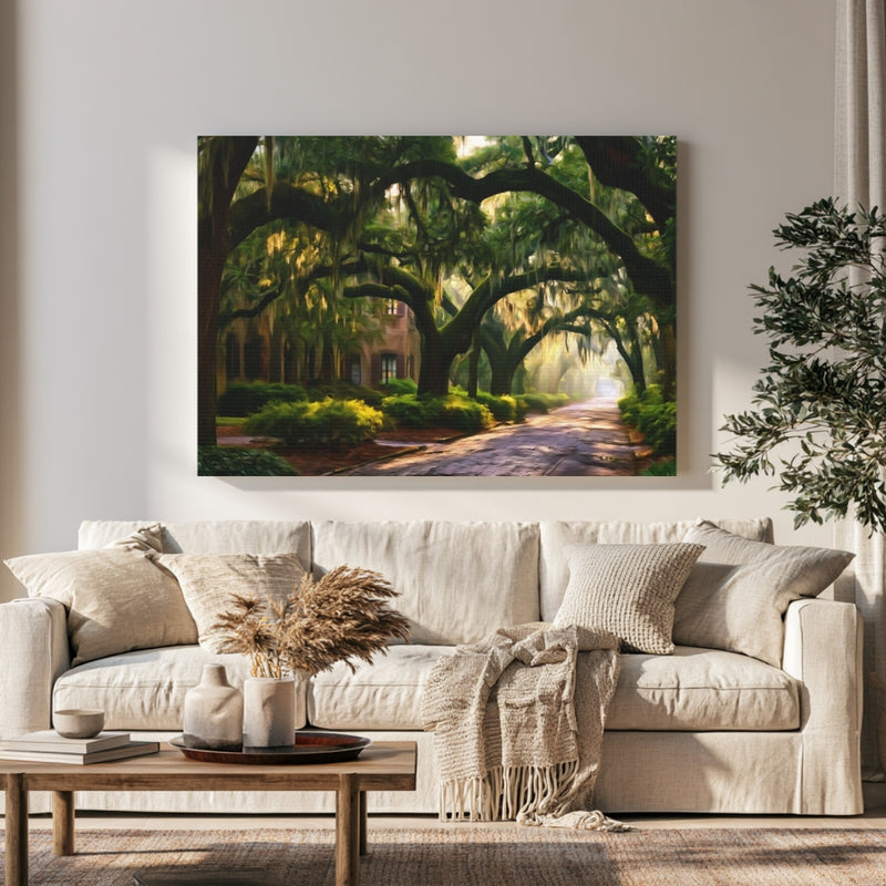 Savannah Historic District, Georgia | Live Oak Canopy Avenue | Original Series Gallery Canvas