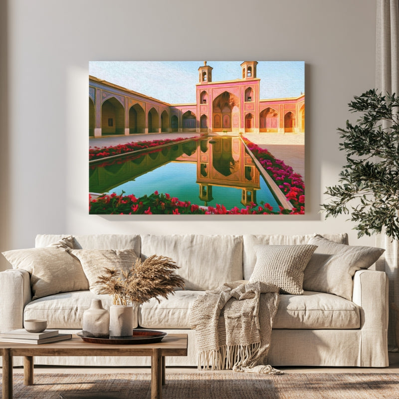 Nasir ol-Molk Mosque Courtyard in a room — Shiraz, Iran