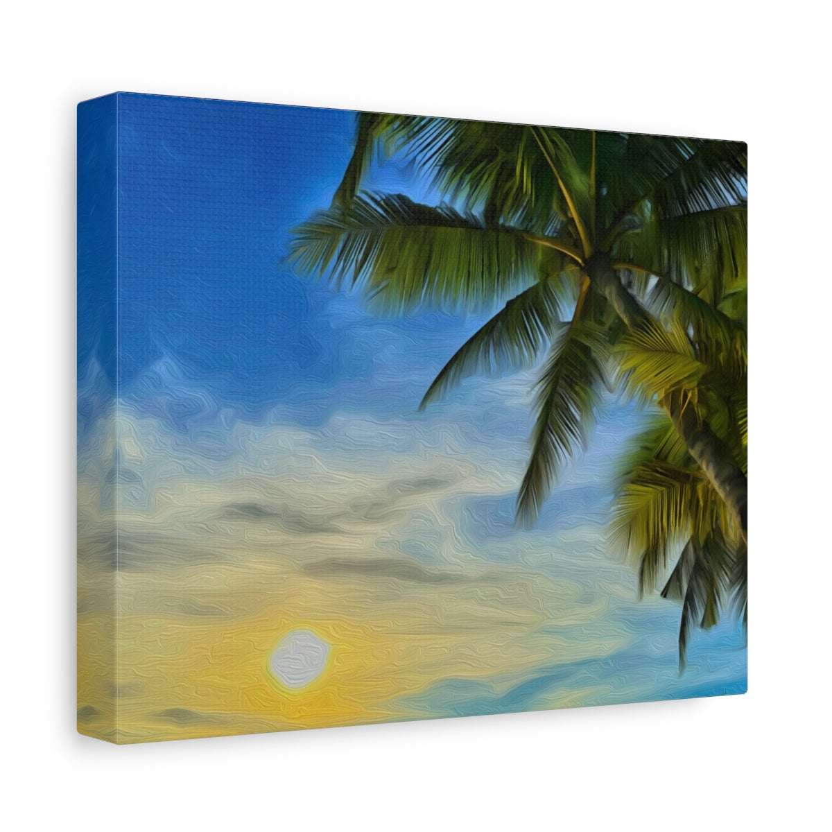 Side view of the canvas edge