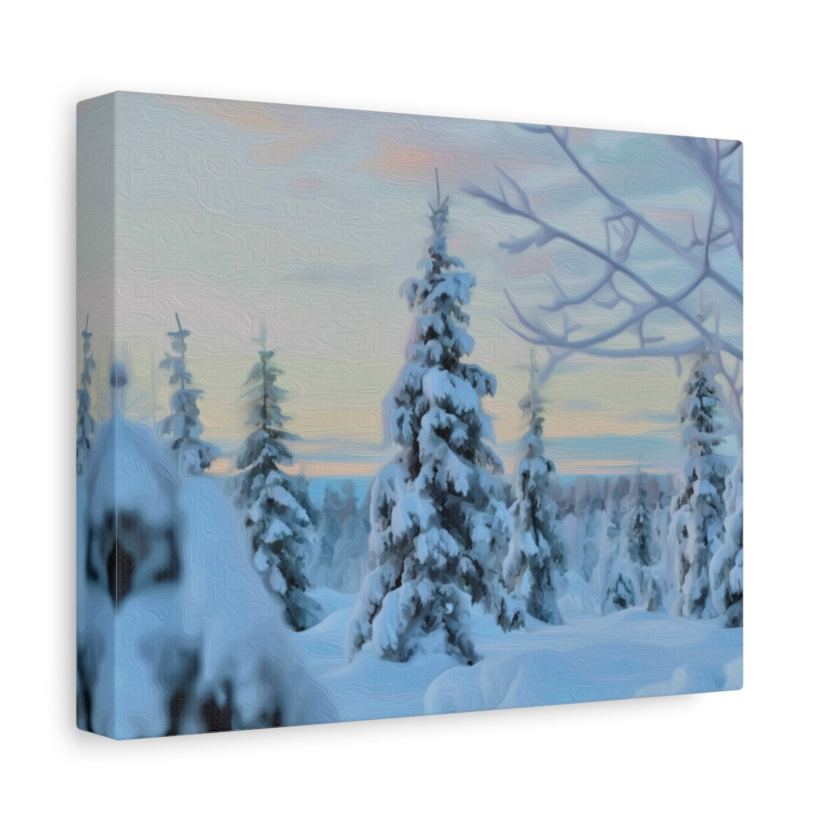 Side view of the canvas edge