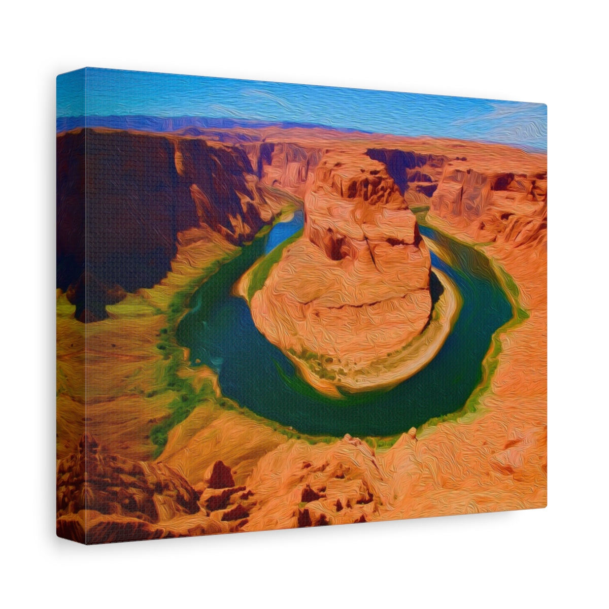 Side view of the canvas edge