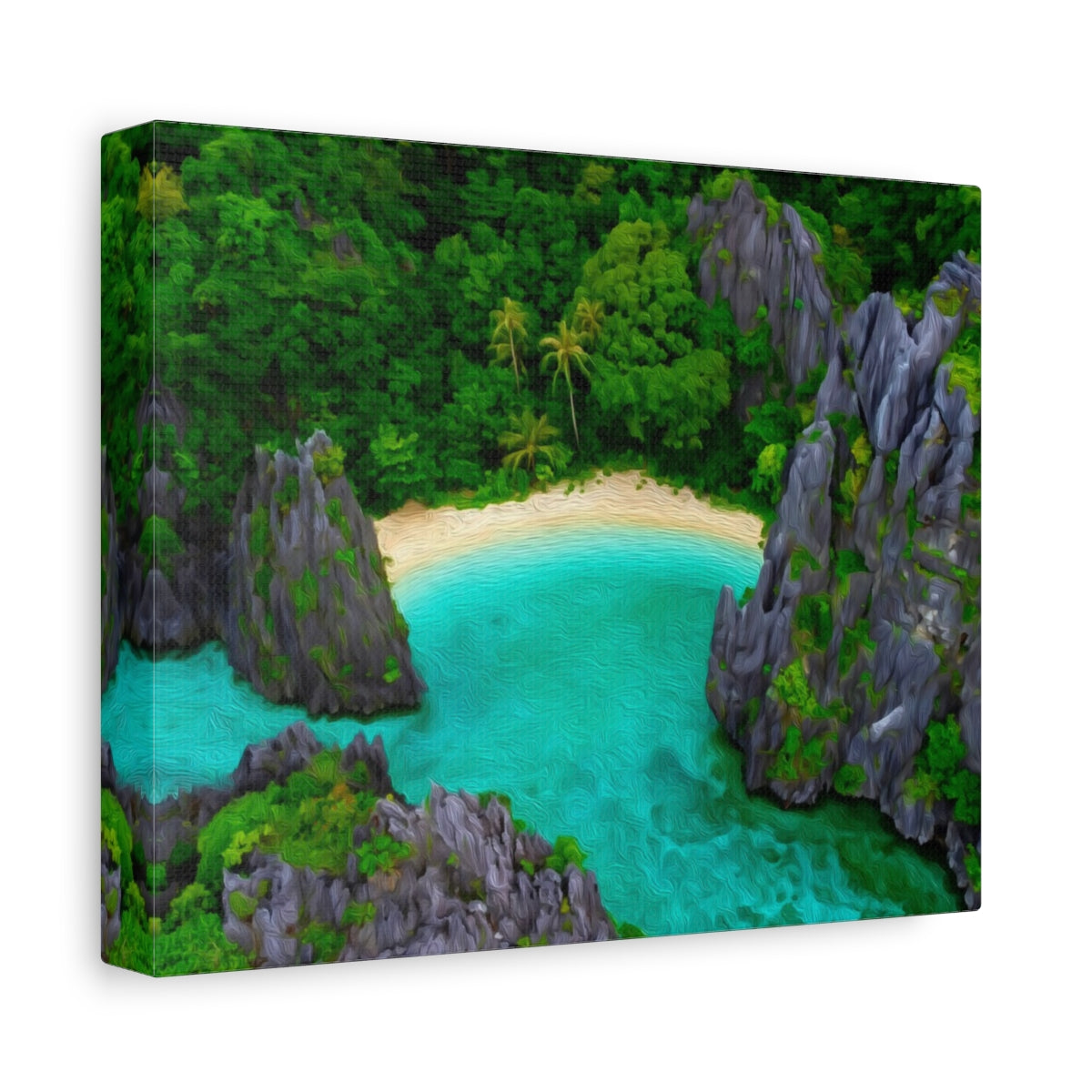 Side view of the canvas edge