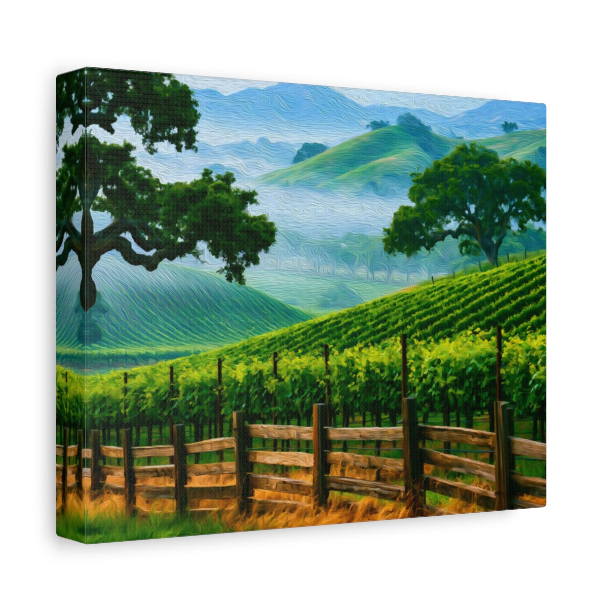 Side view of the canvas edge