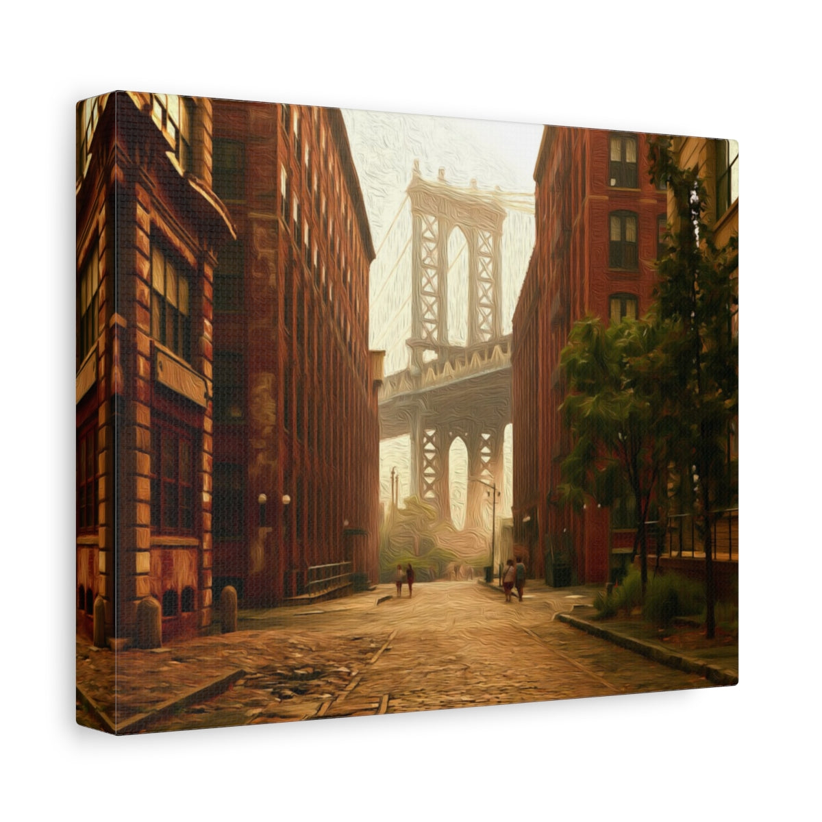 Side view of the canvas edge