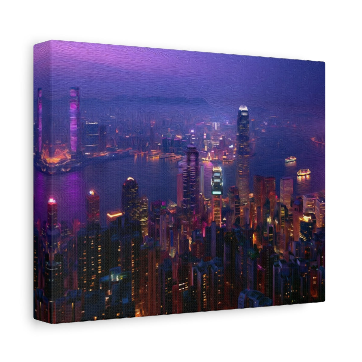 Side view of the canvas edge