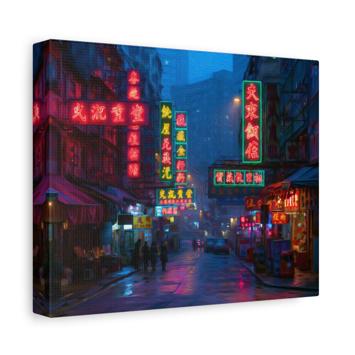Side view of the canvas edge
