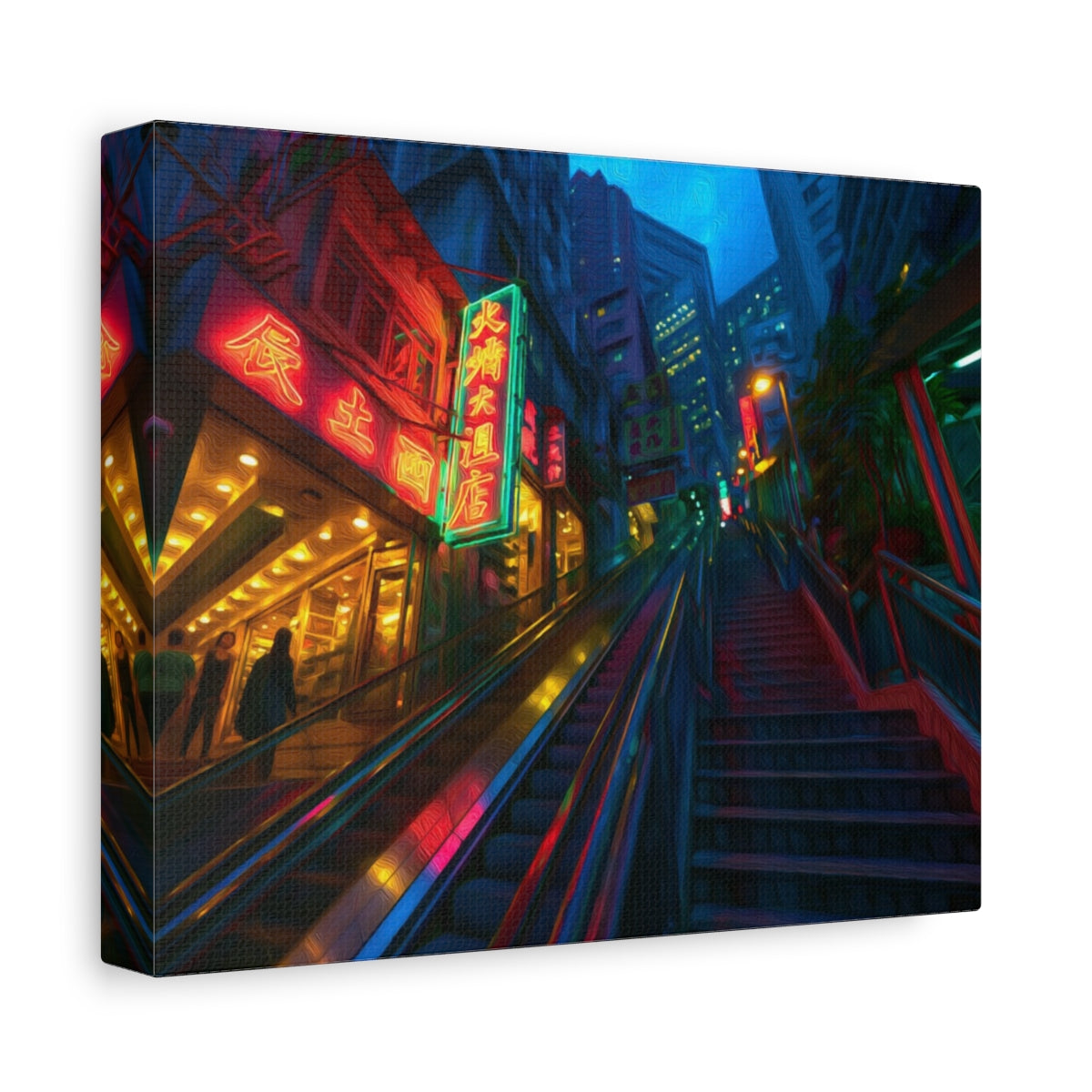 Side view of the canvas edge