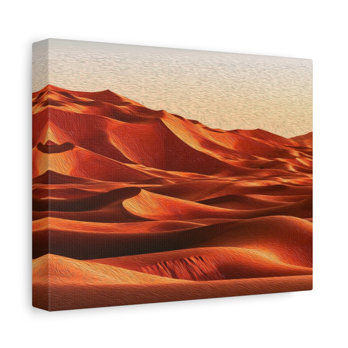 Side view of the canvas edge