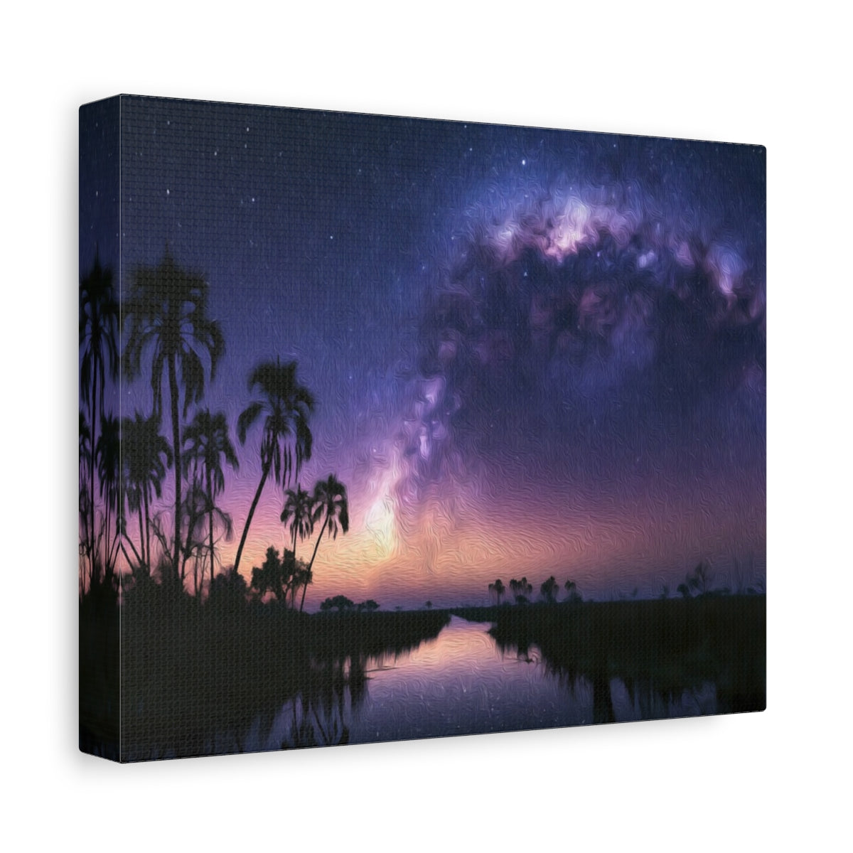 Side view of the canvas edge