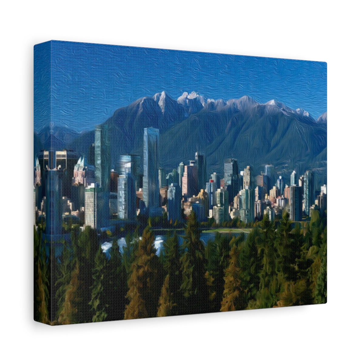 Side view of the canvas edge