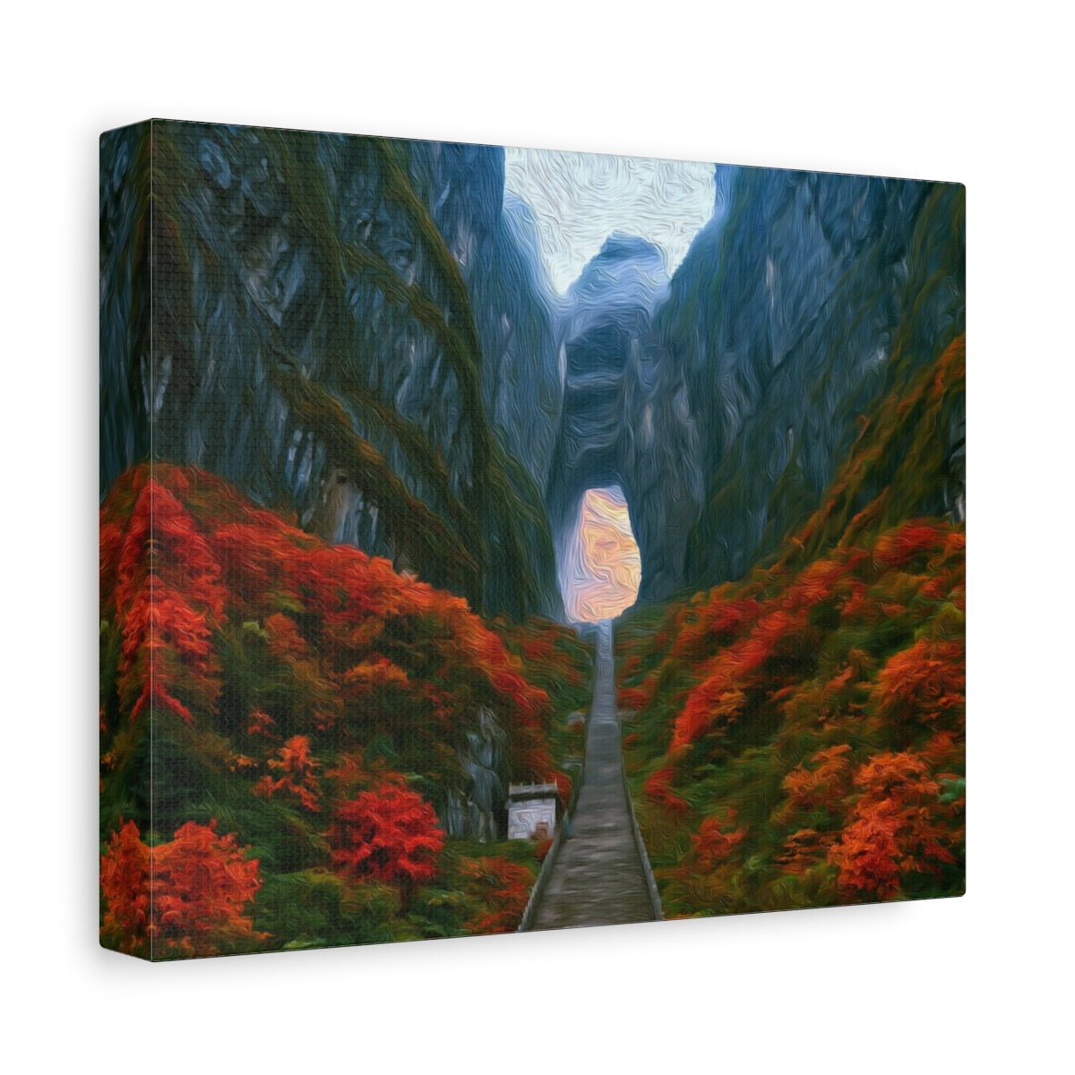 Side view of the canvas edge