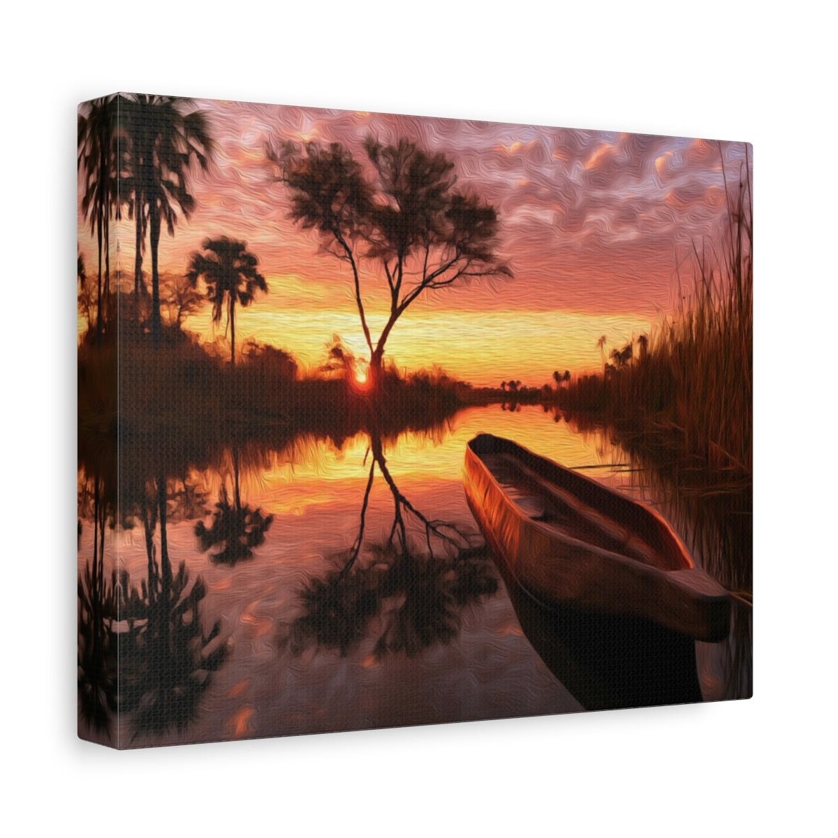 Side view of the canvas edge