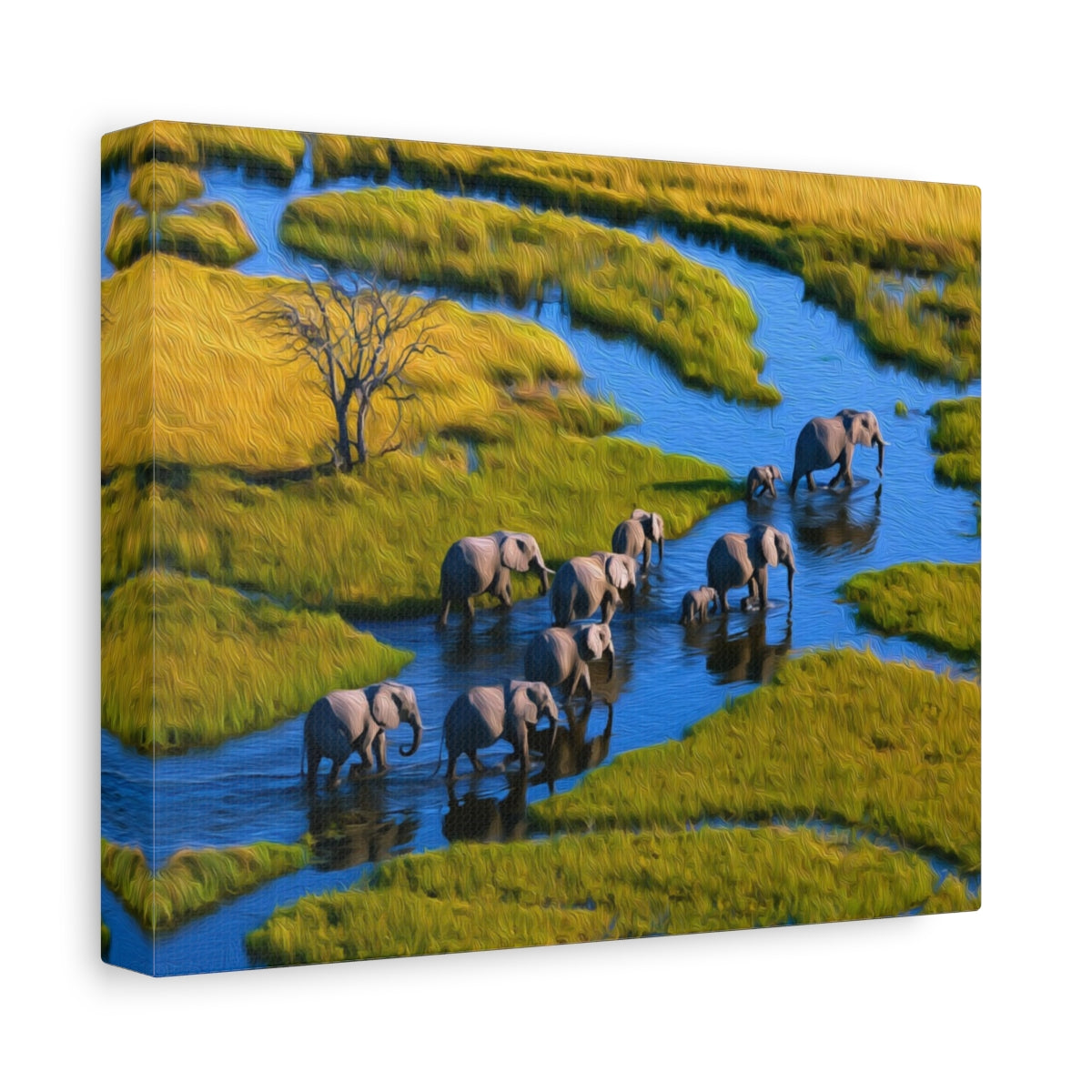 Side view of the canvas edge
