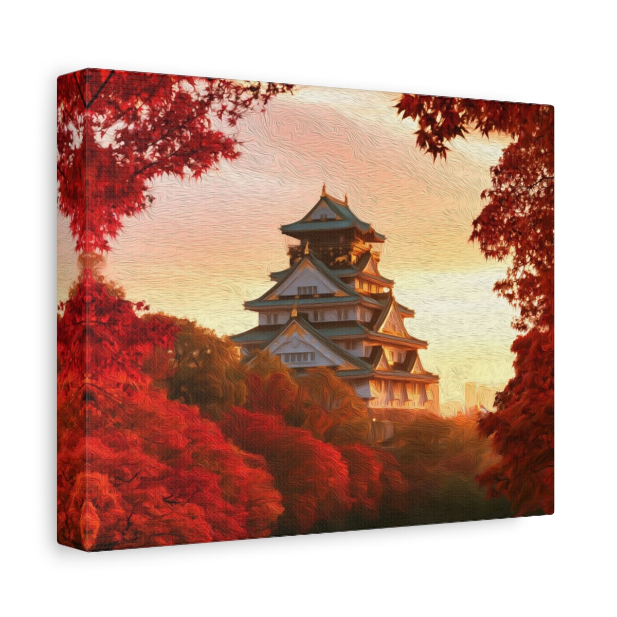 Side view of the canvas edge