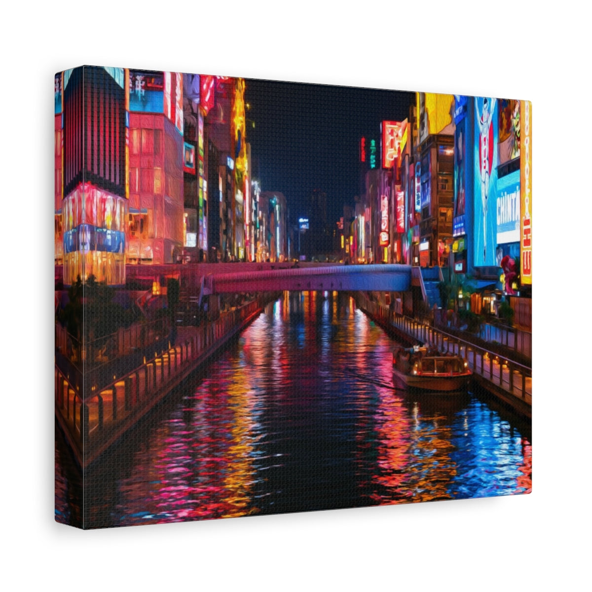 Side view of the canvas edge