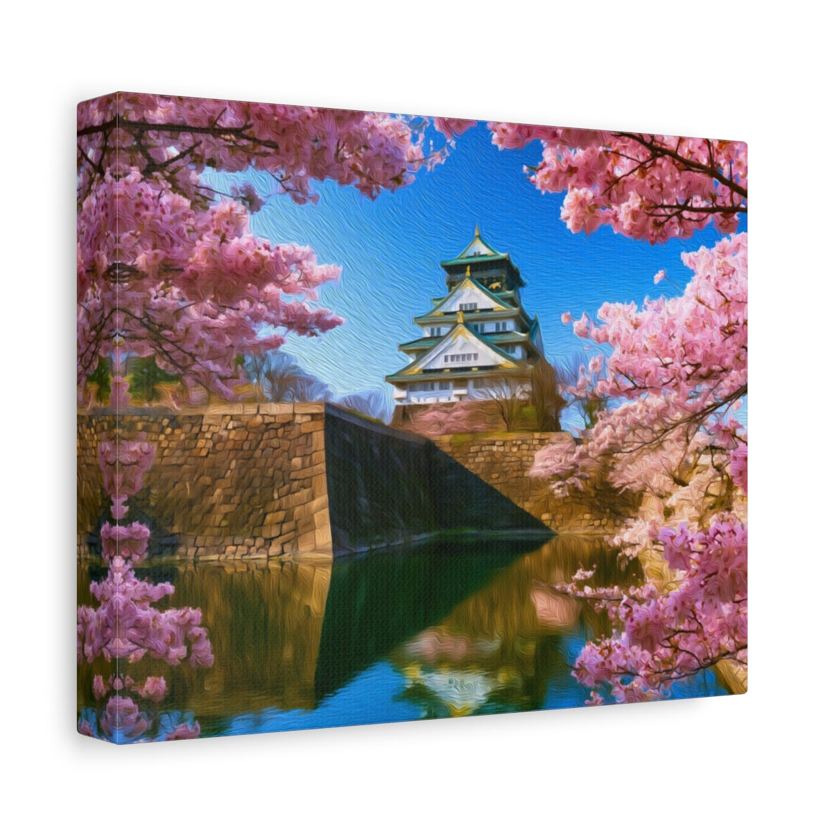 Side view of the canvas edge