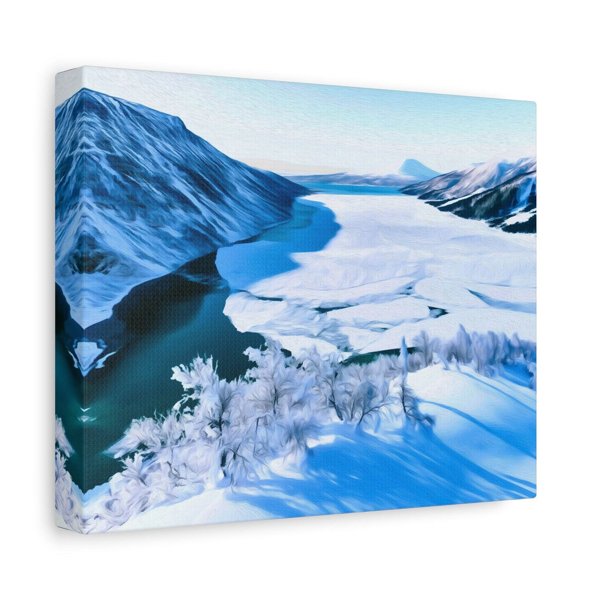 Side view of the canvas edge