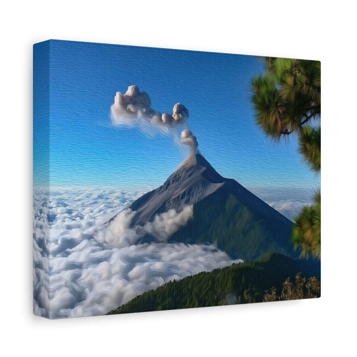 Side view of the canvas edge