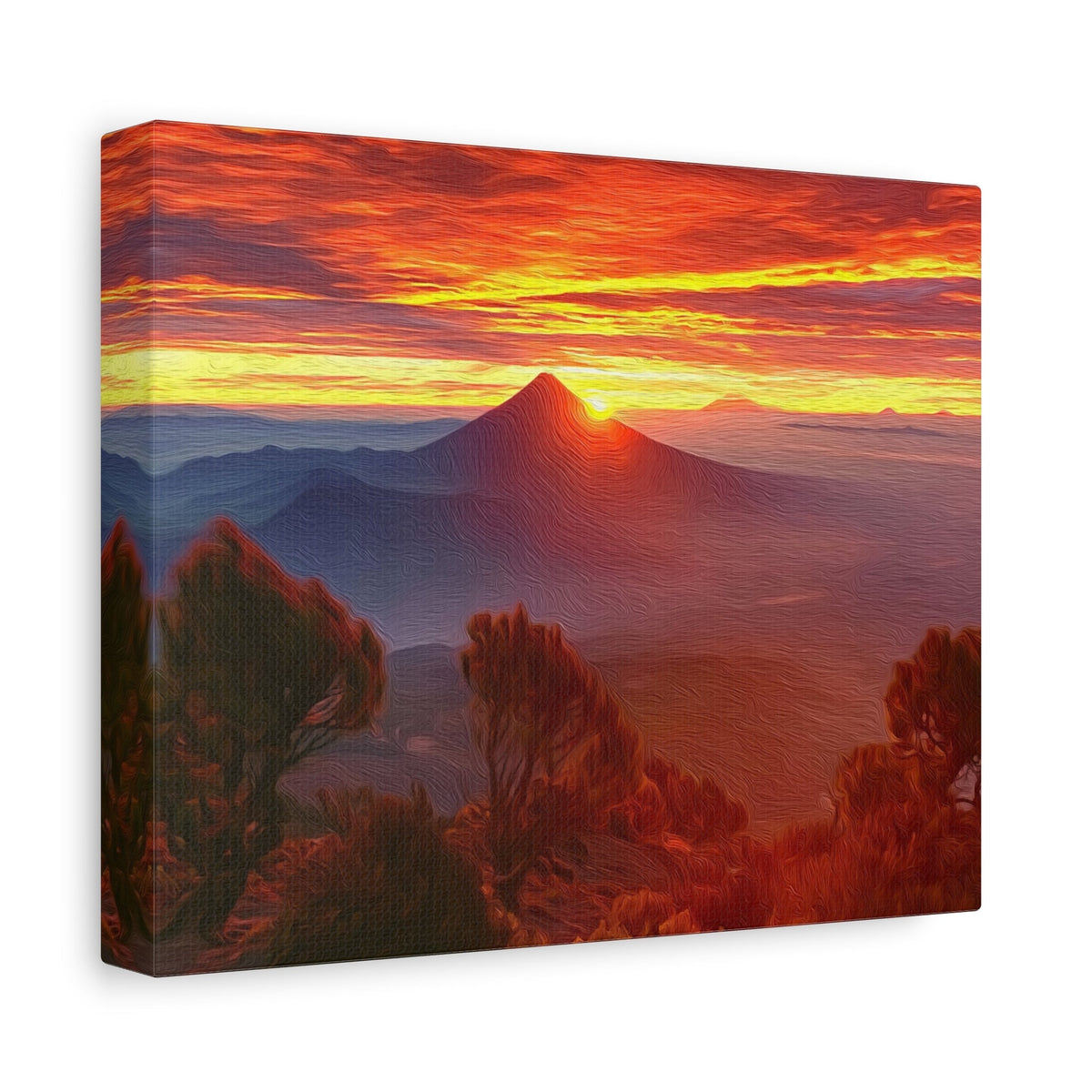 Side view of the canvas edge