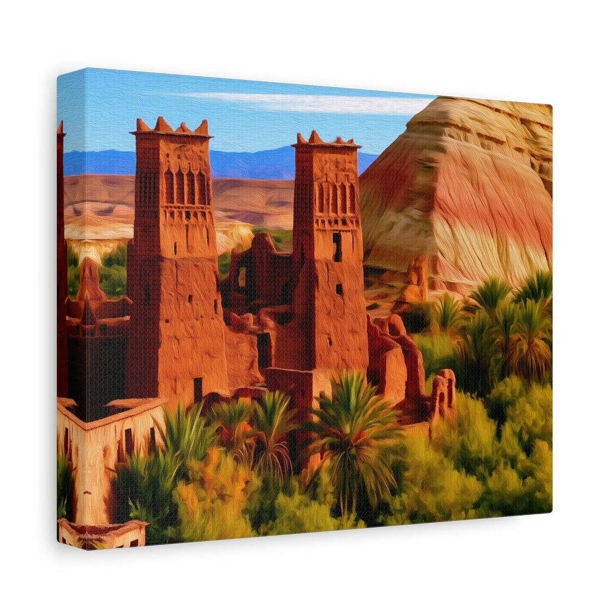 Side view of the canvas edge