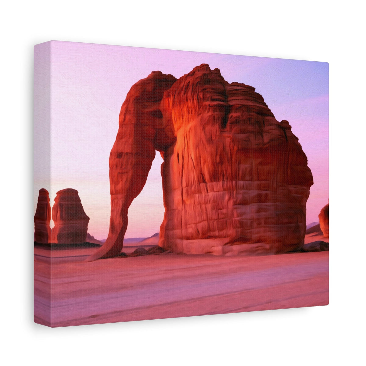 Side view of the canvas edge