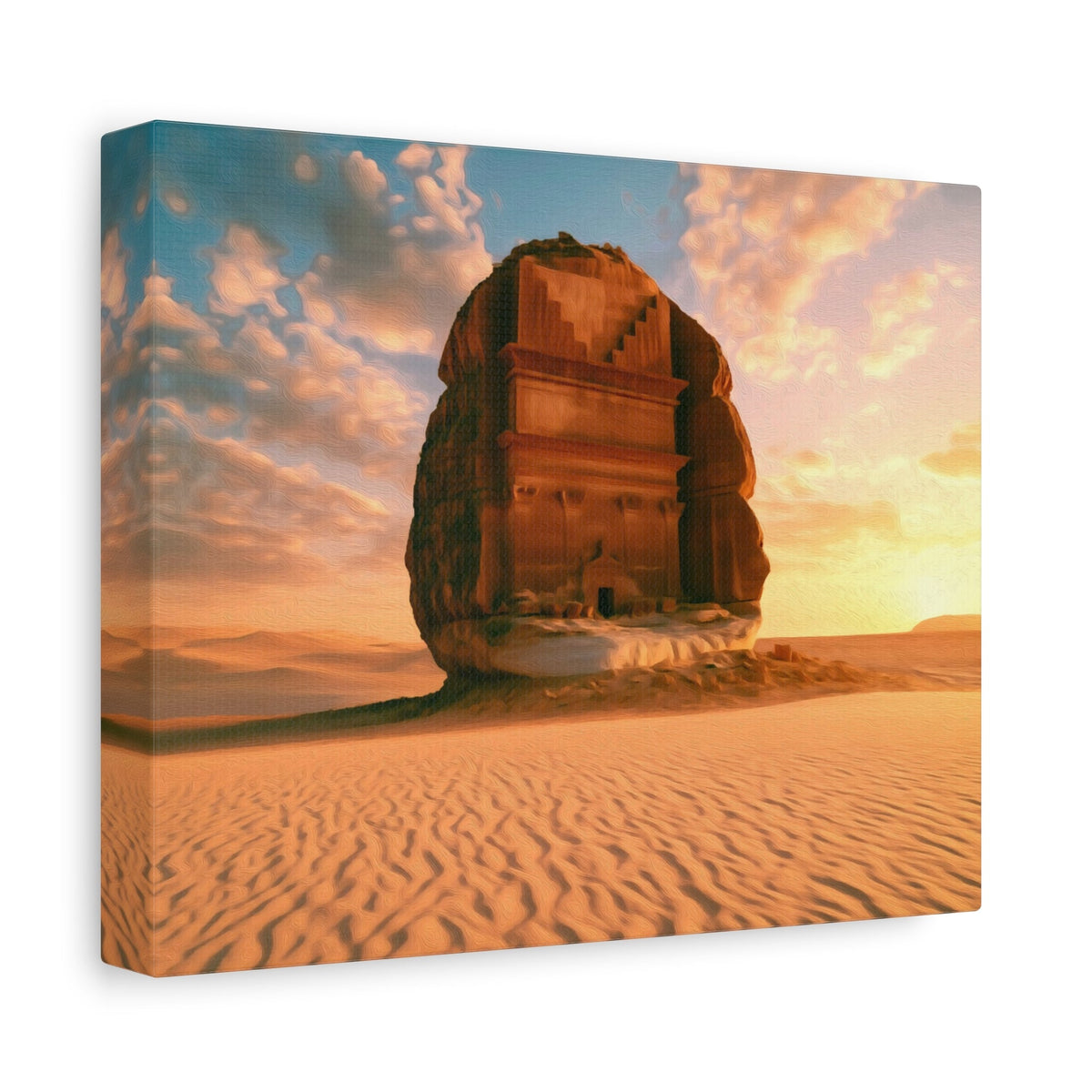 Side view of the canvas edge