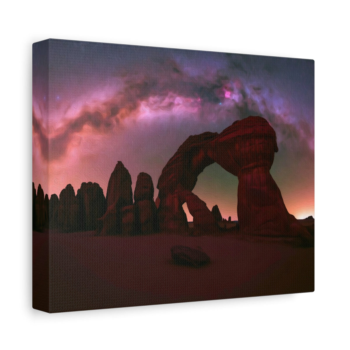 Side view of the canvas edge