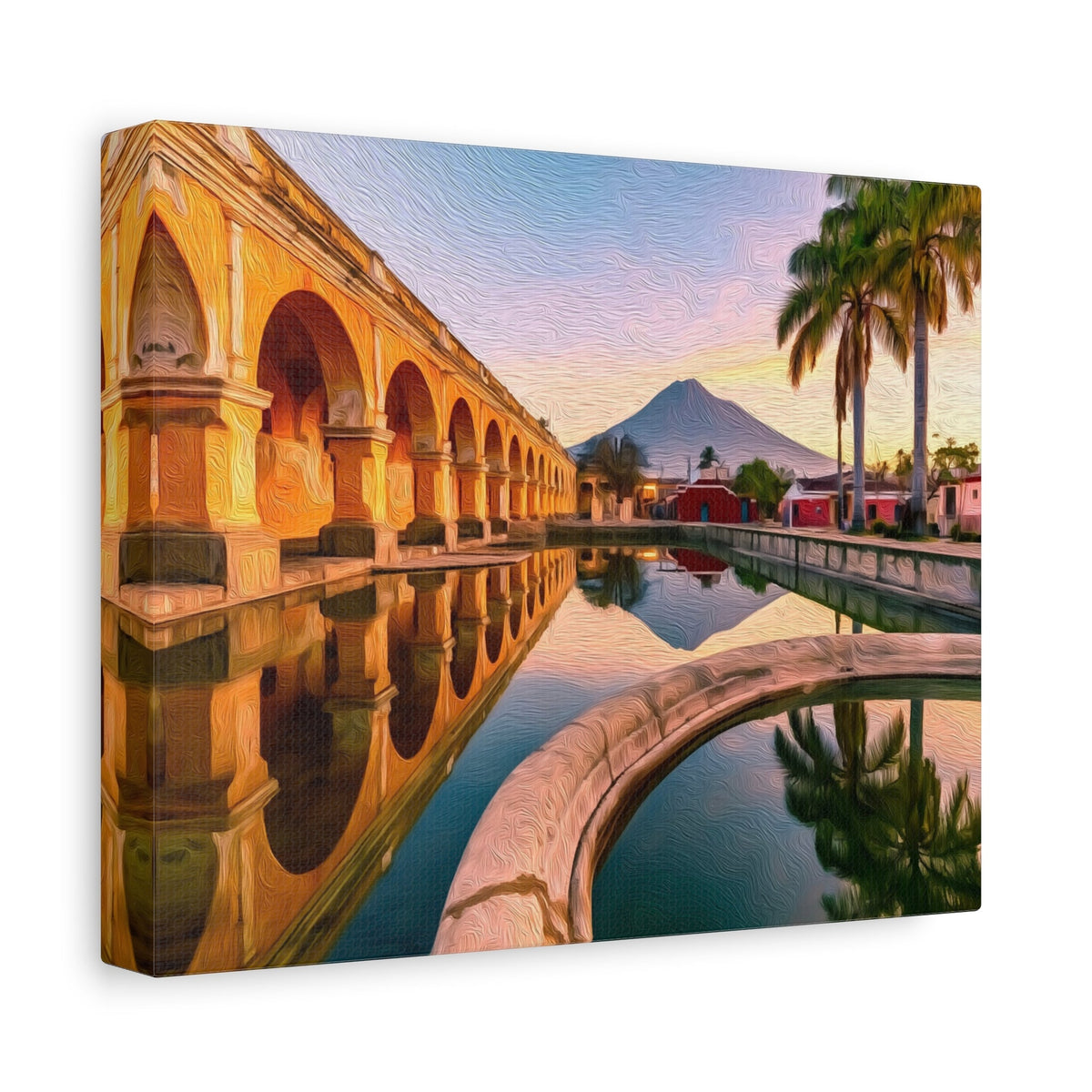 Side view of the canvas edge
