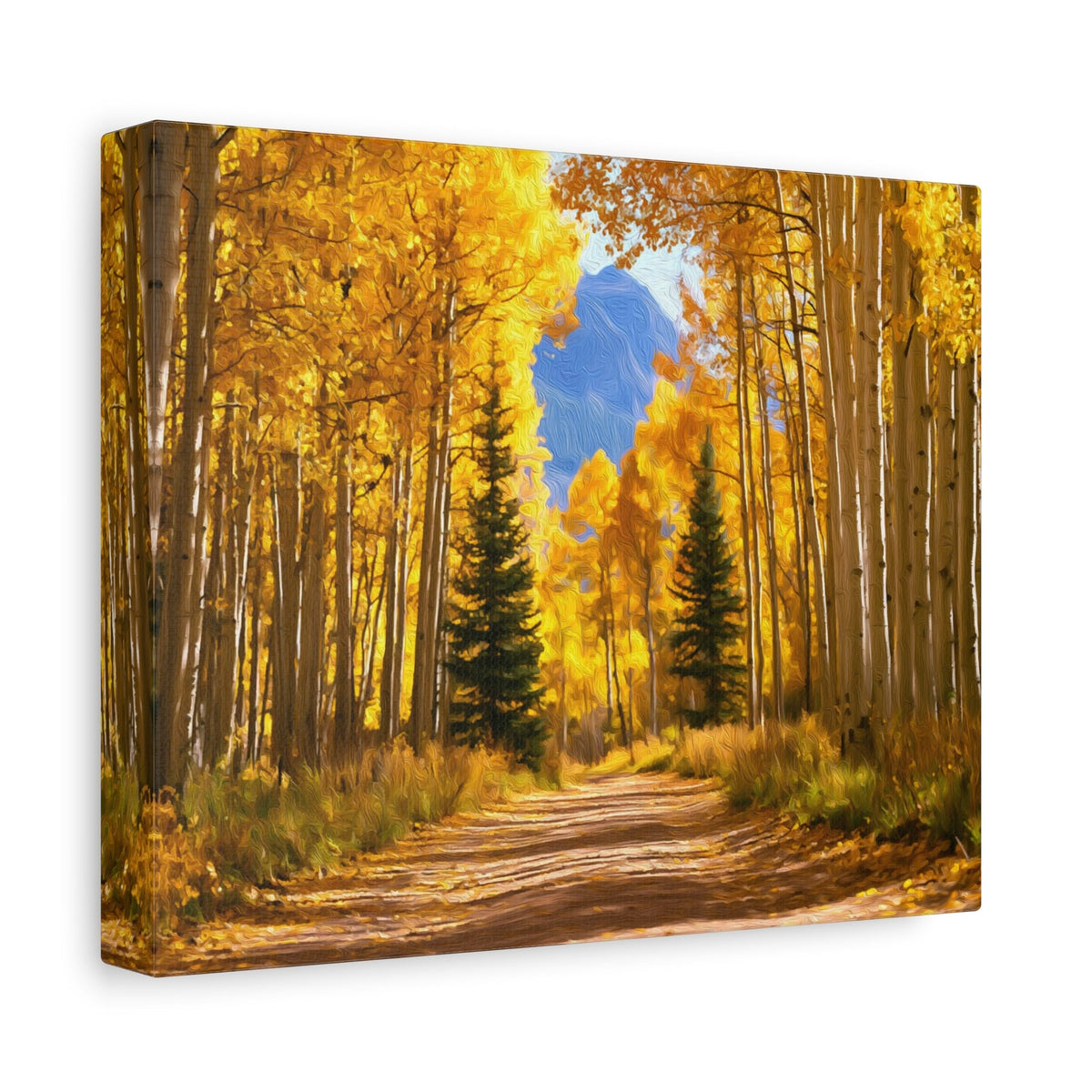 Side view of the canvas edge