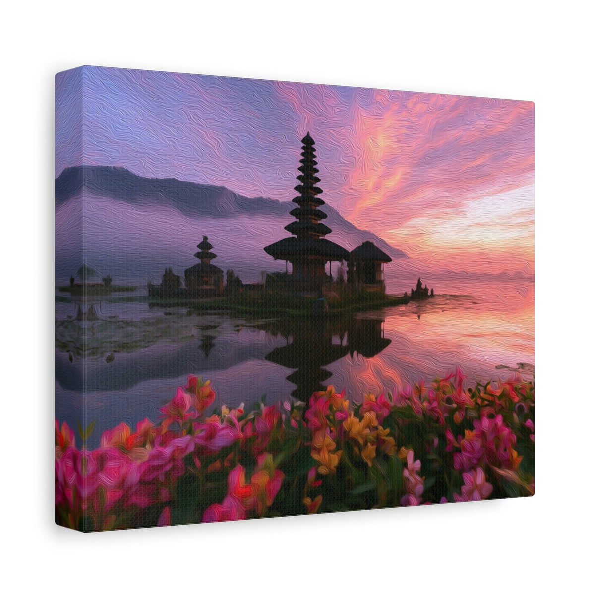 Side view of the canvas edge