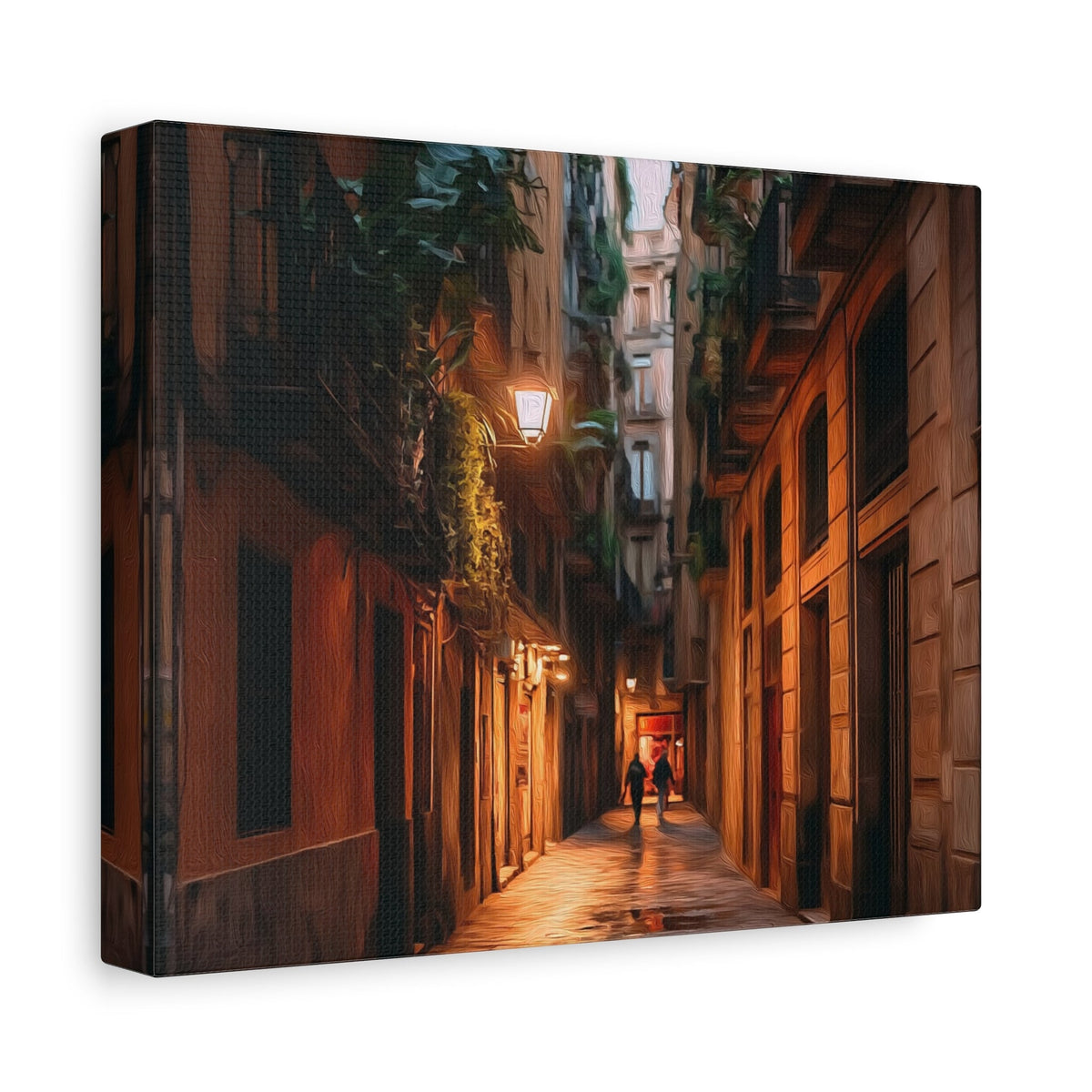 Side view of the canvas edge