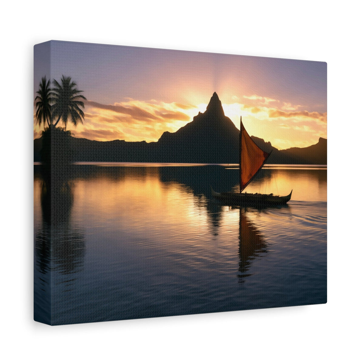 Side view of the canvas edge