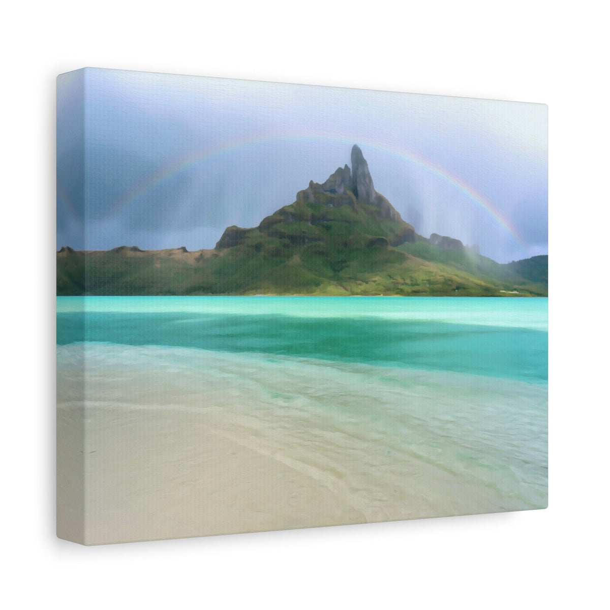 Side view of the canvas edge