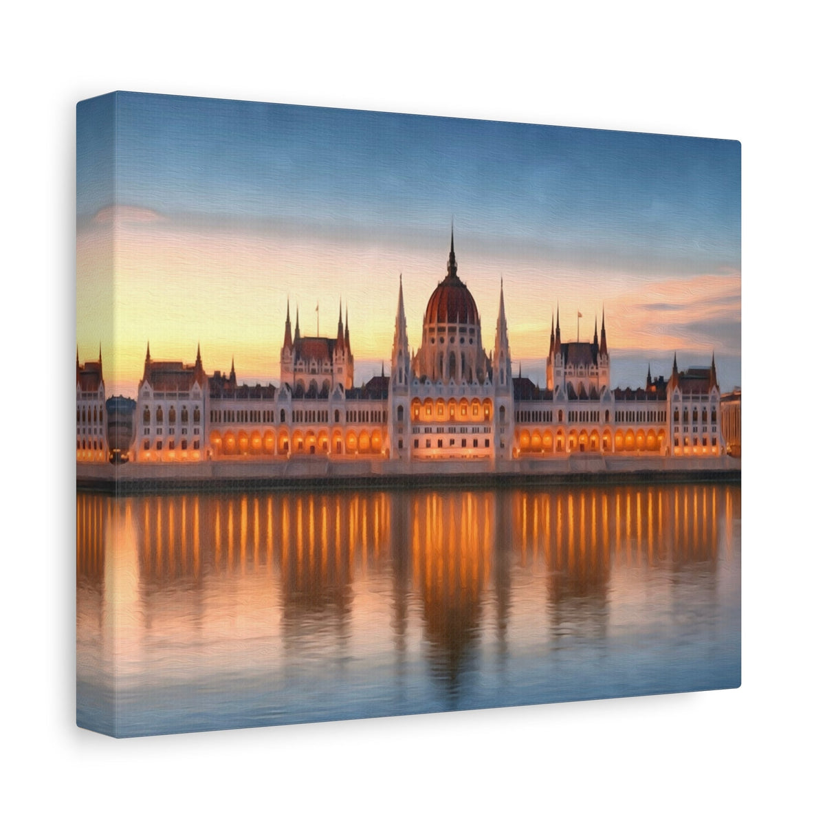 Side view of the canvas edge