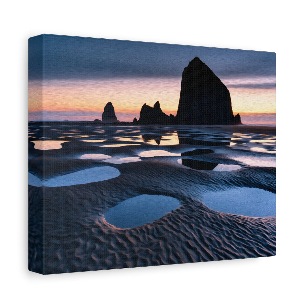 Side view of the canvas edge