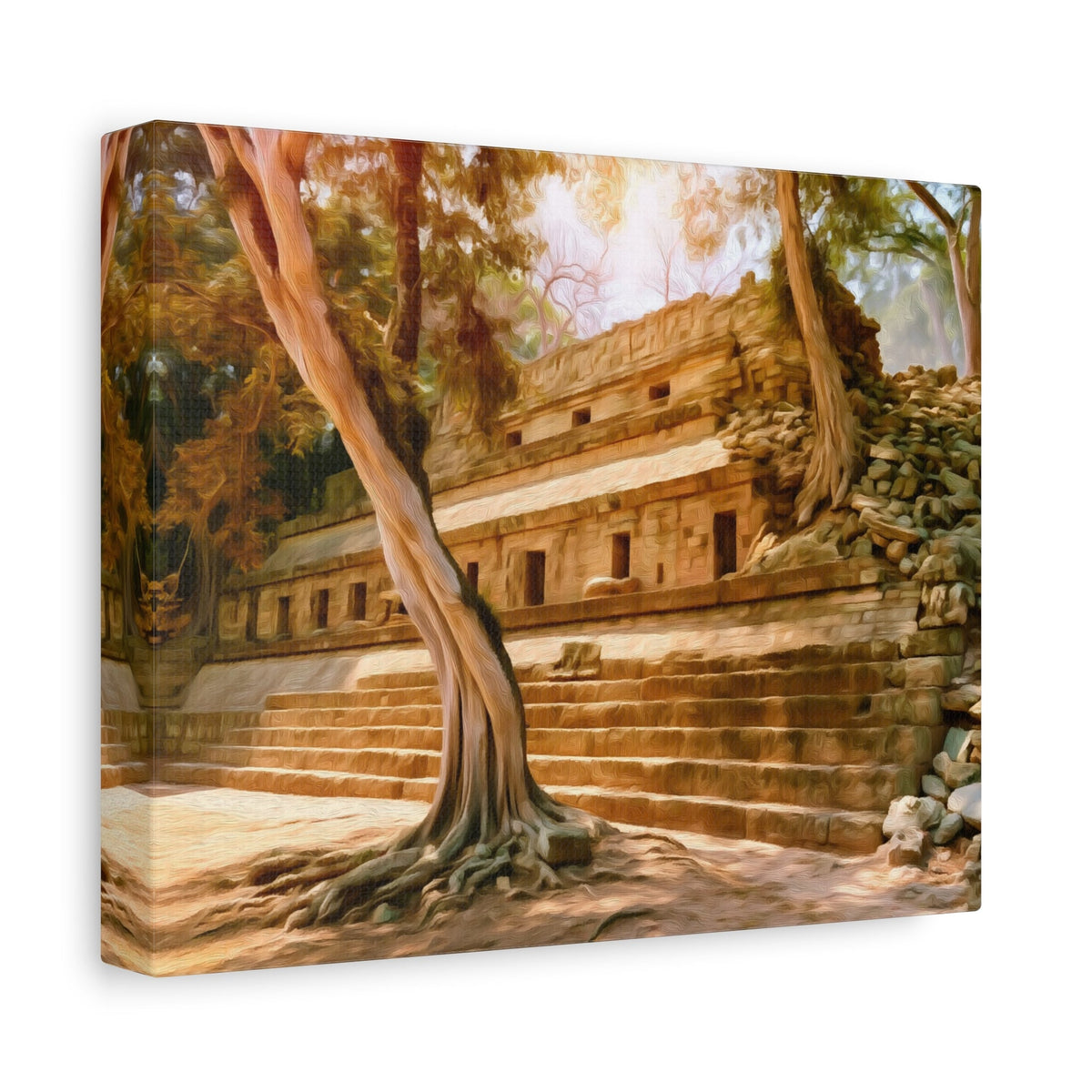 Side view of the canvas edge