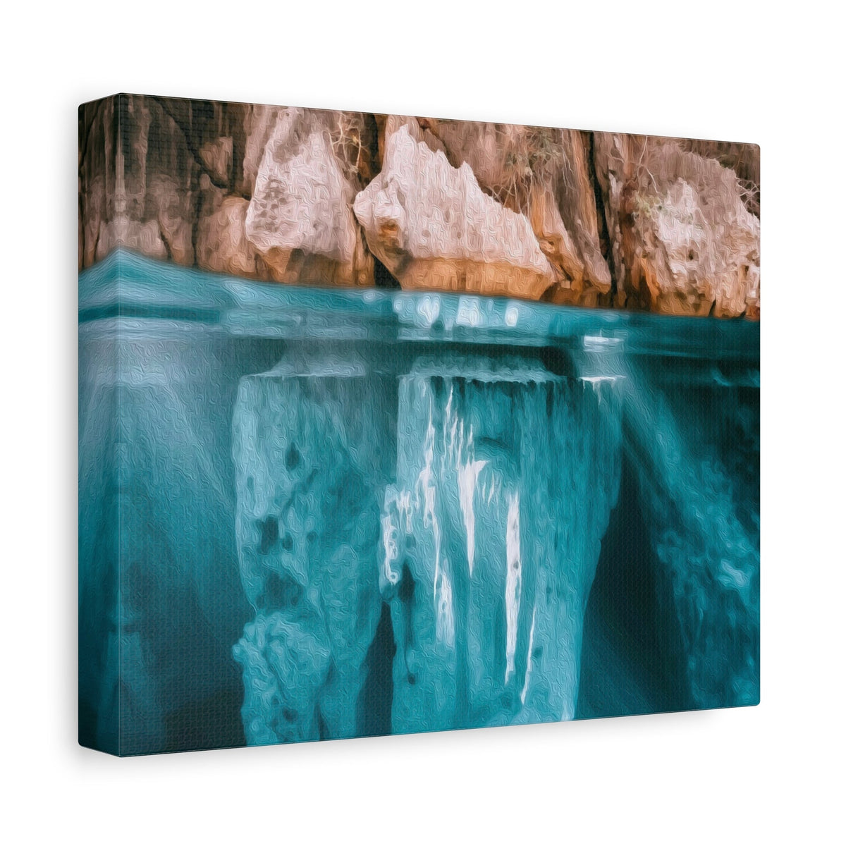 Side view of the canvas edge
