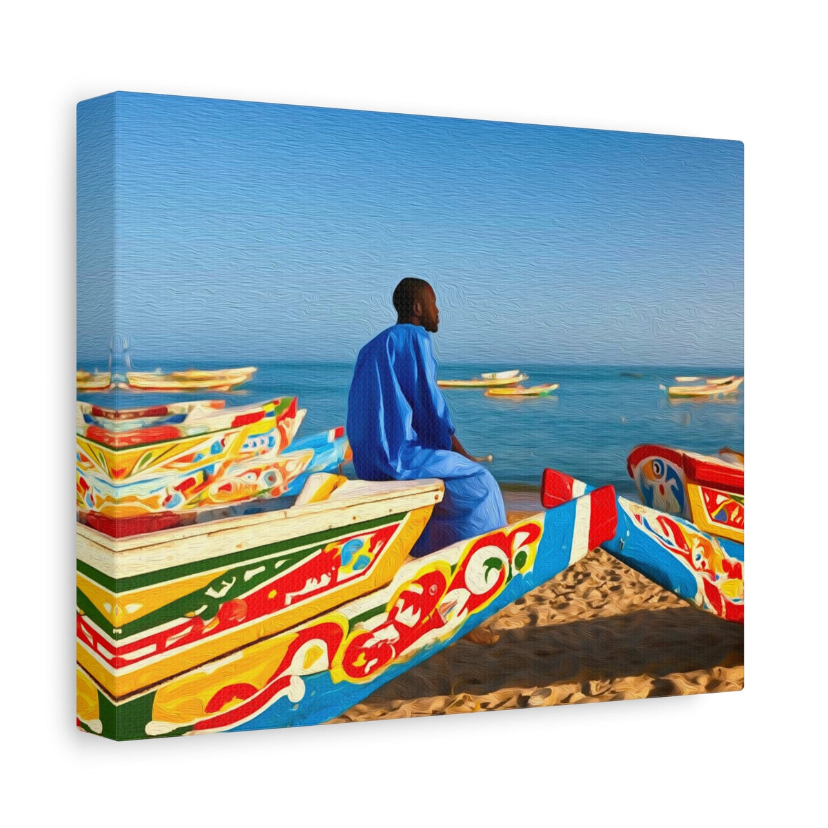 Side view of the canvas edge