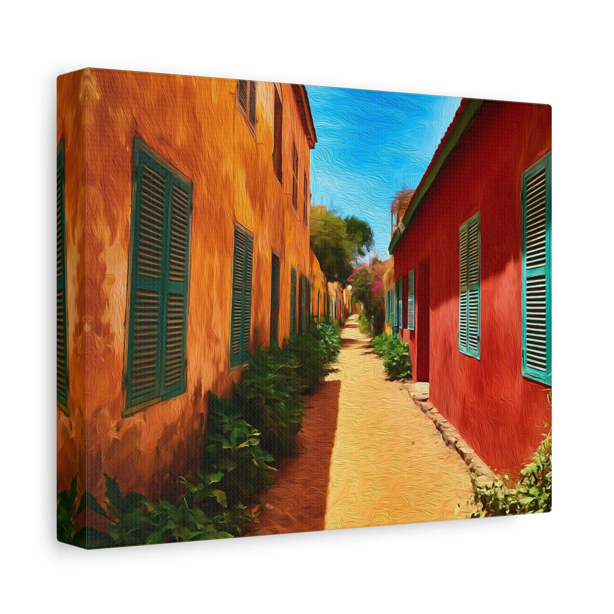 Side view of the canvas edge