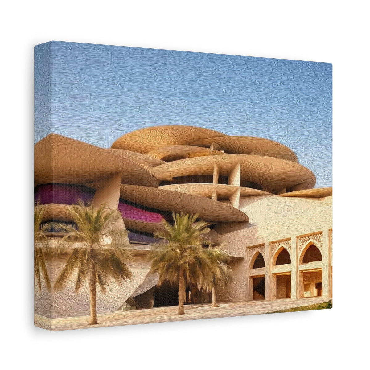 Side view of the canvas edge