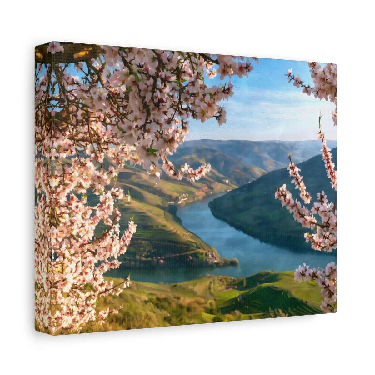 Side view of the canvas edge