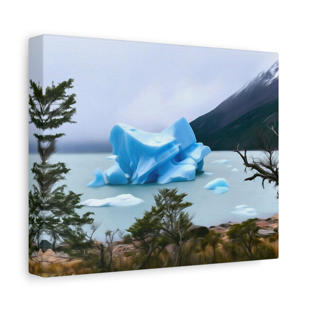 Side view of the canvas edge