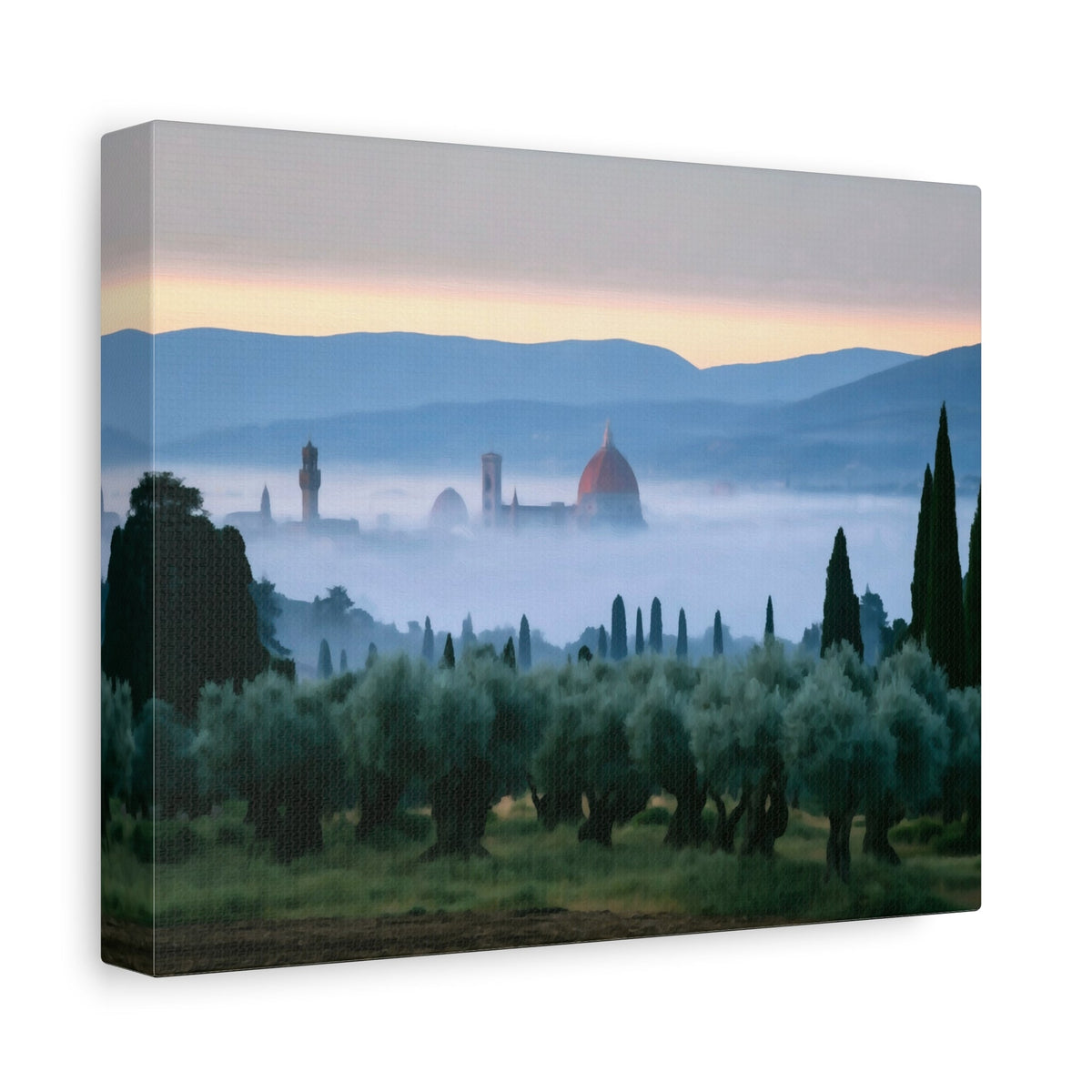 Side view of the canvas edge