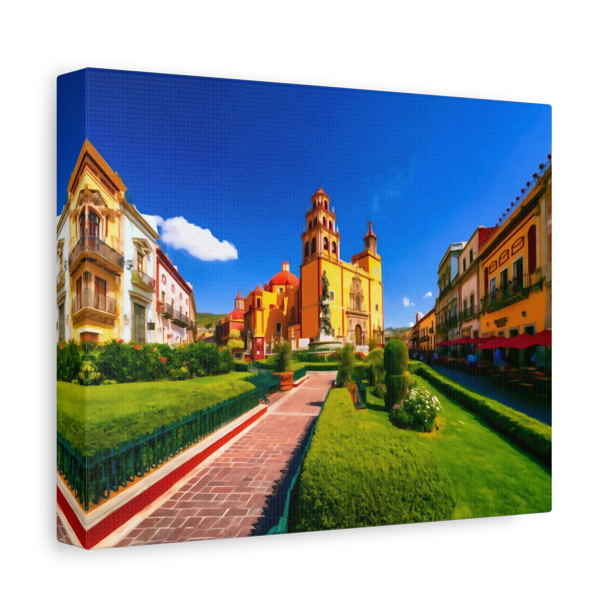 Side view of the canvas edge