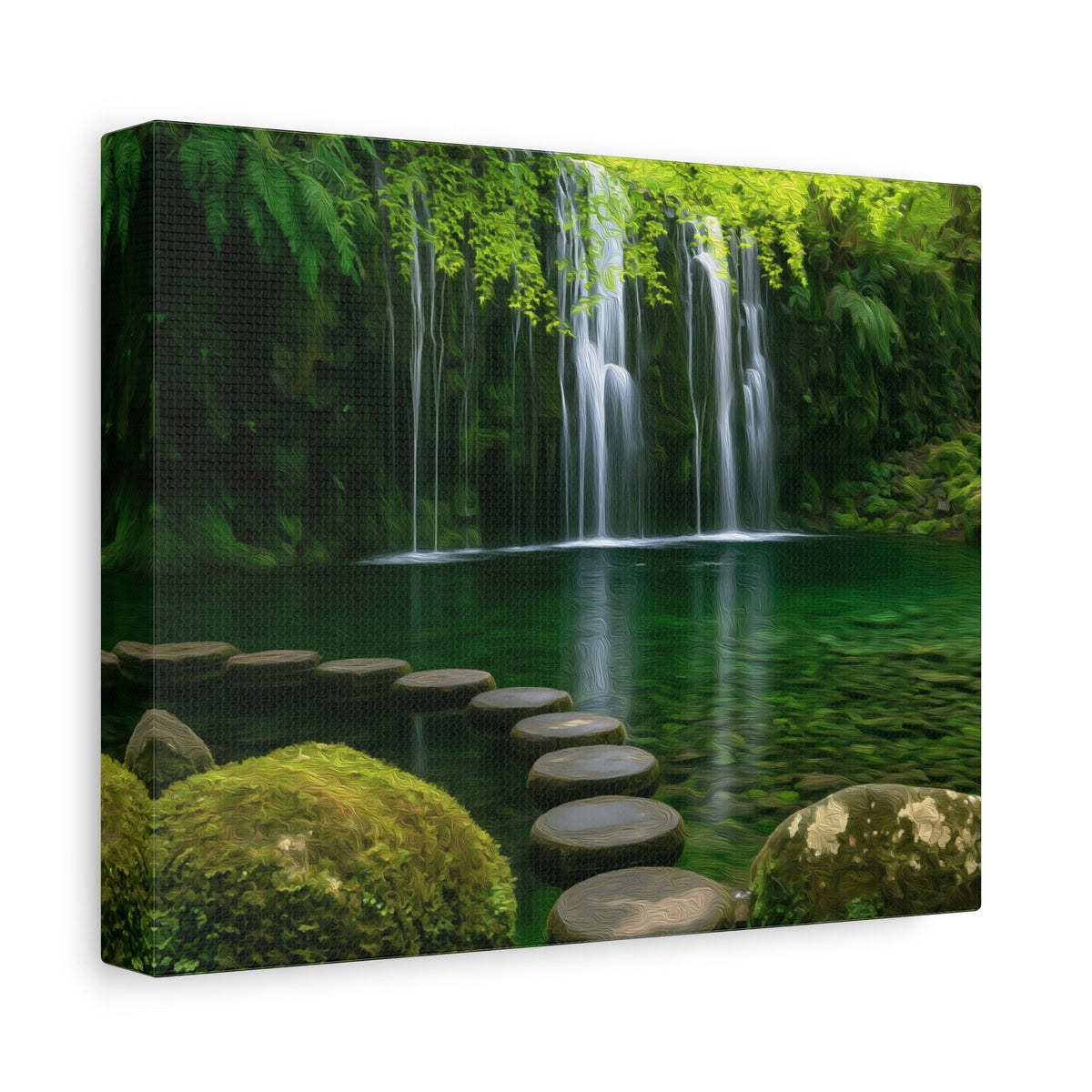 Side view of the canvas edge