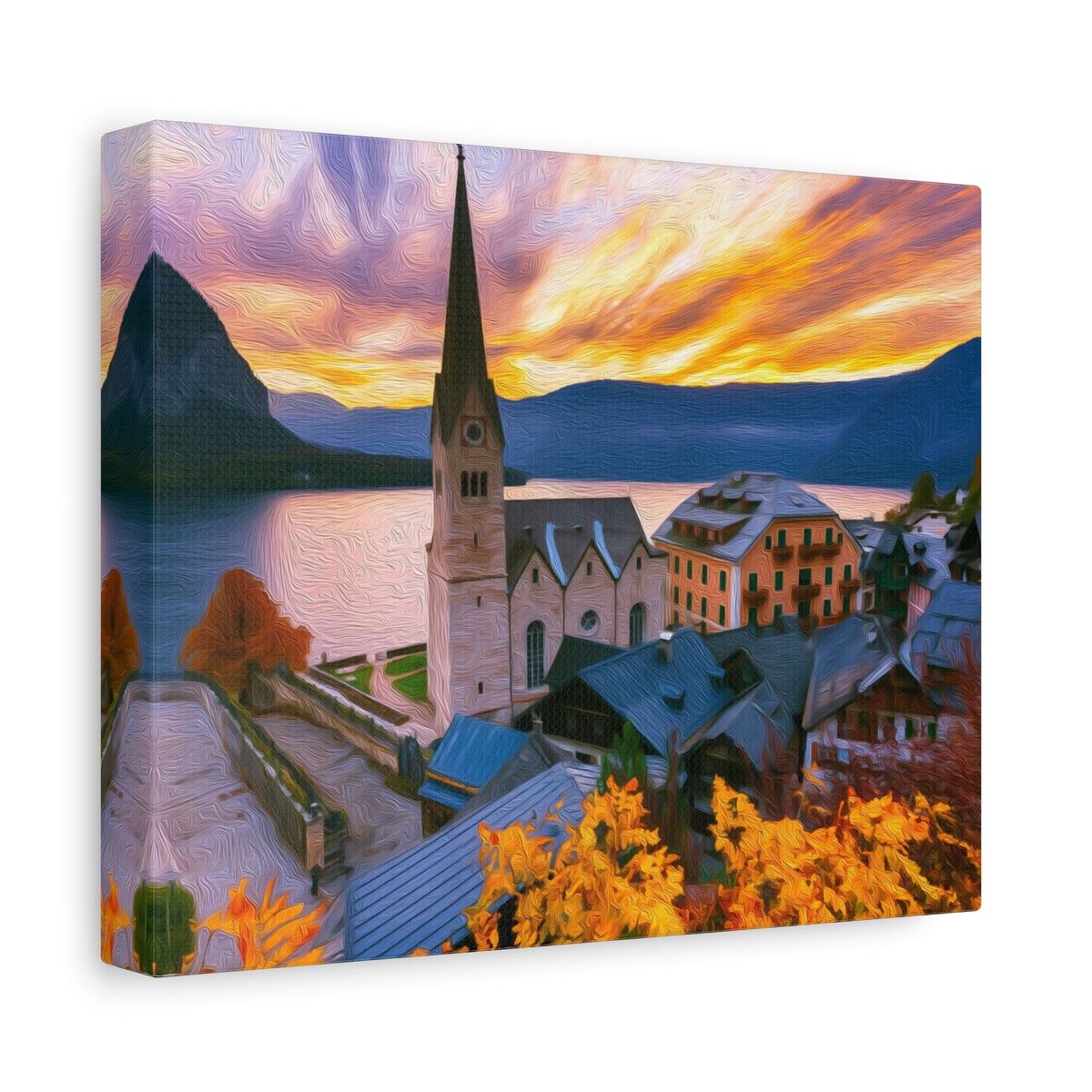 Side view of the canvas edge