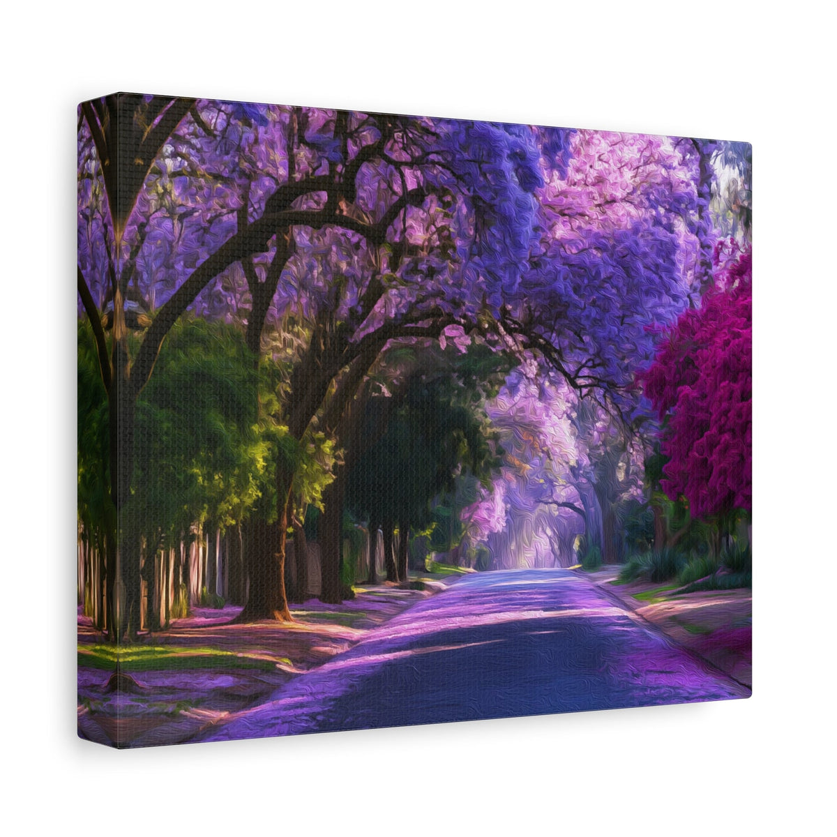 Side view of the canvas edge