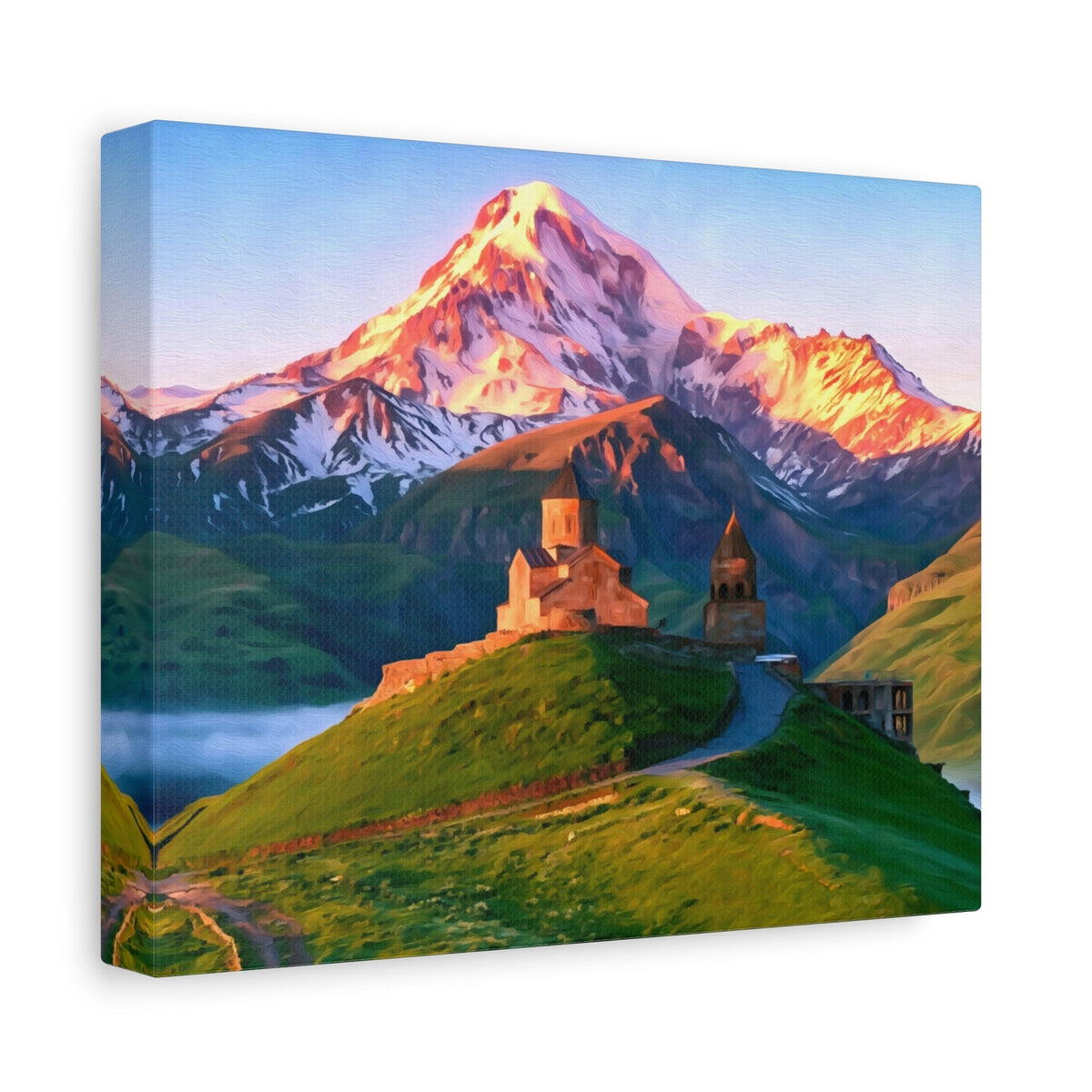 Side view of the canvas edge
