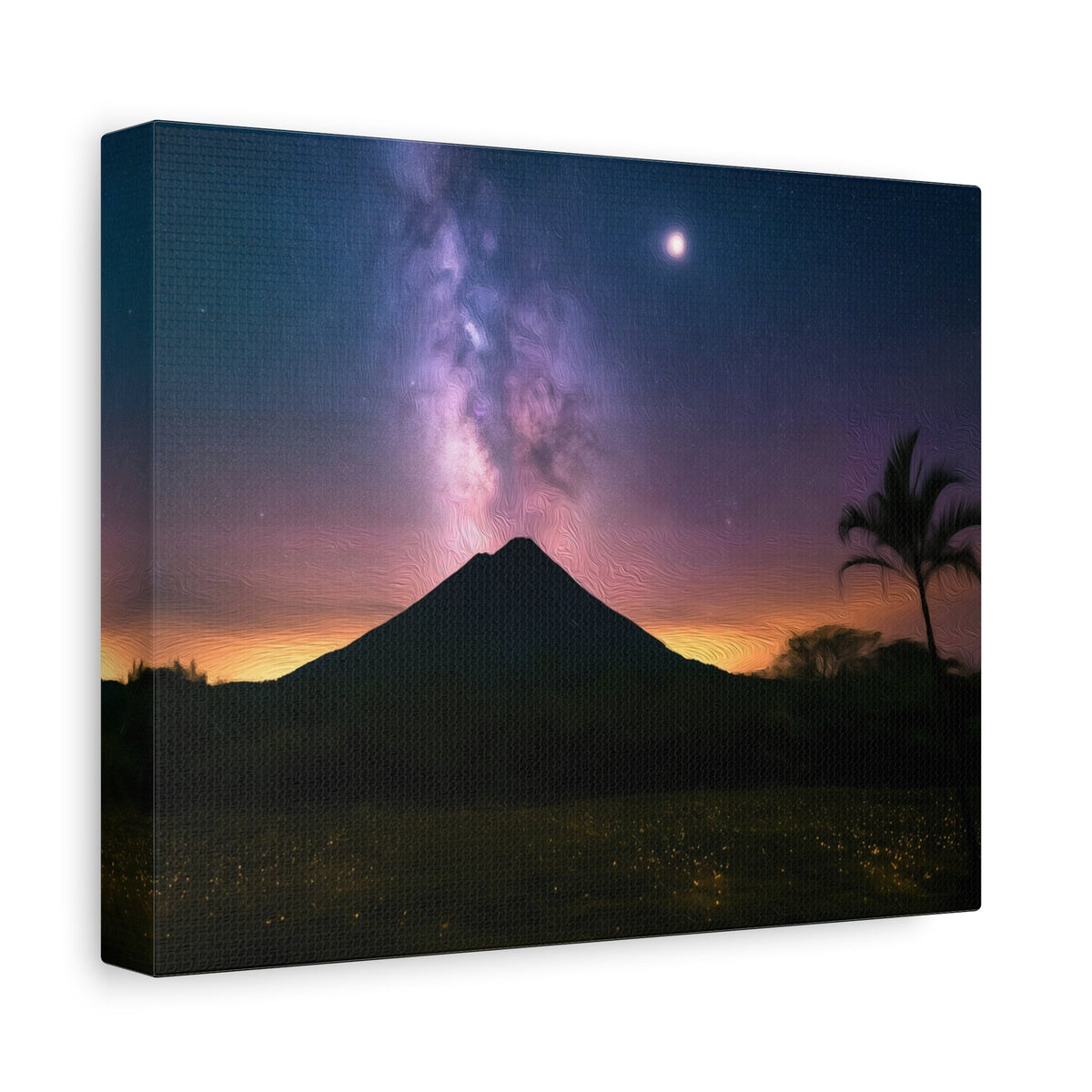 Side view of the canvas edge
